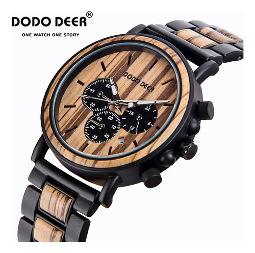 A12-4 - Reloj Multifuncional De Cuarzo De Madera Para Hombre