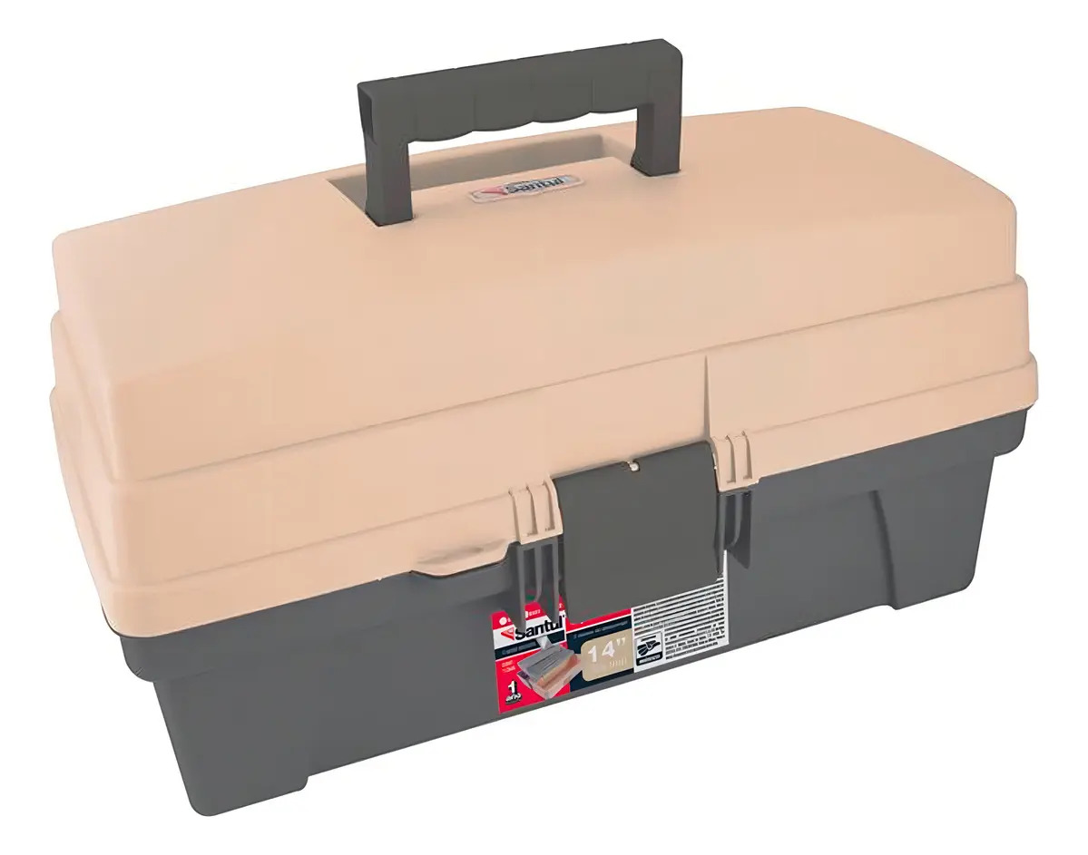 Caja Vanity Para Pesca De Plastico 14 Pul Beige/cafe Santul Beige
