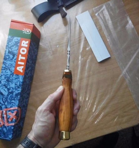 Imagen 4 de 7 de Cuchillo Aitor Bowie Junior Hoja 15cm Mango Olivo Acero Inox