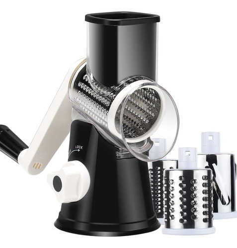 Rallador De Queso Manual Con 3 Cuchillas Inoxidable