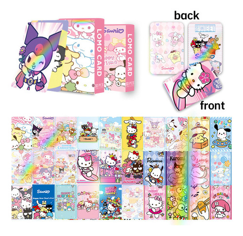 Tarjeta Flash Sanrio De Doble Cara, 30 Unidades, Tarjeta Lom