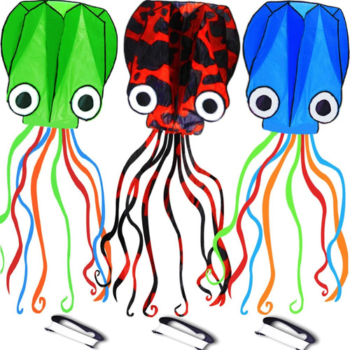 3 Pack Cometa Pulpo, Cometa 3d Cola Larga Fácil De Volar ...