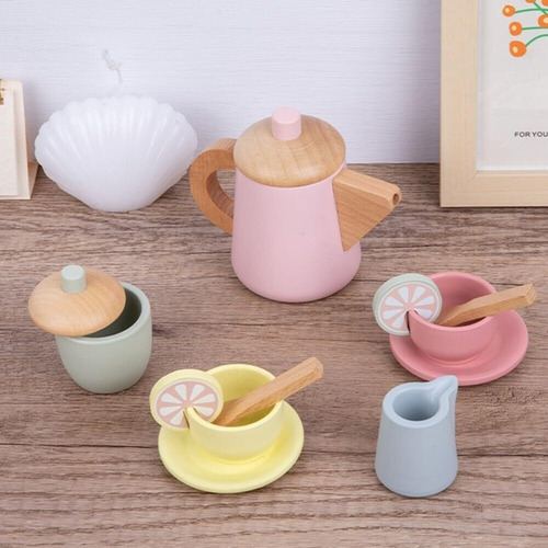 Juego De Té Madera Para Niñas Pequeñas, Juego Té Para Niñas