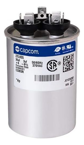 97f+ 3 Uf Mfd 370 Volt Vac Ge Round Dual Run Actualad