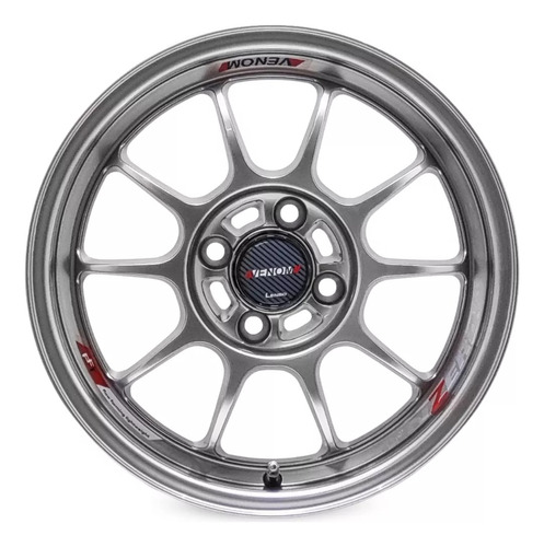 Rodas 15 4x100 Venom Racing Esportivas Liga Leve 393 Raw Cor Titanio 4x100