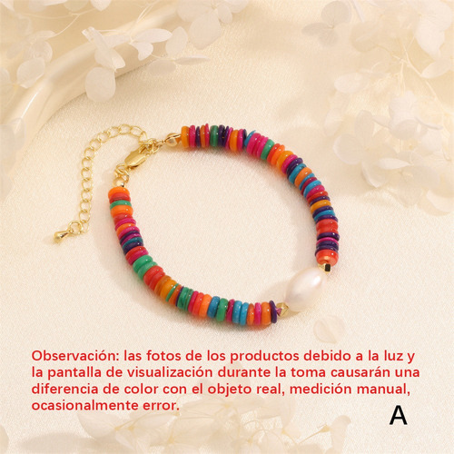 Color Boho Vintage Pearl Pulsera Para Mujeres