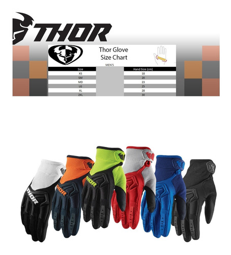 Imagen 2 de 3 de Guantes Moto Deportivos Mx Thor Negros