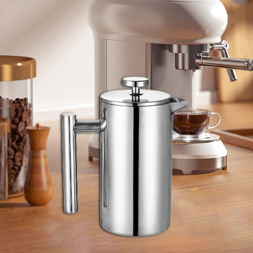 Cafetera Francesa De , Tetera Para Espresso, 1000 Ml Plata