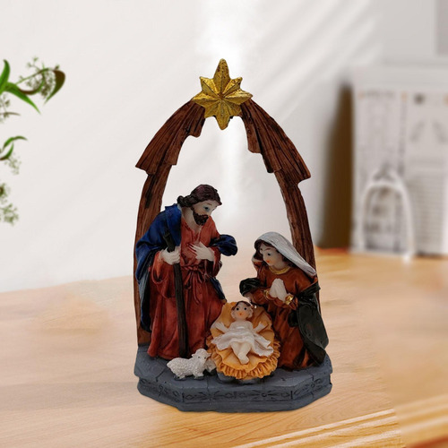 Presépio Figurine Set Pintado À Mão Escultura Tradicional