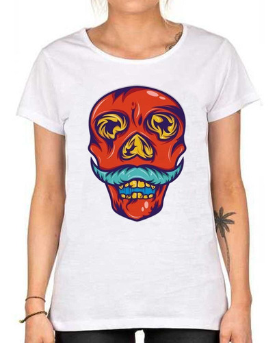 Remera De Mujer Red Moustache Bigote Rojo