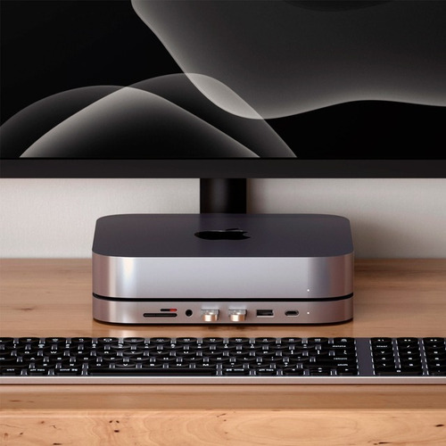 Imagen 4 de 10 de Hub Stand P/mac Mini Usb-a Usb-c Jack 3.5 Sd Satechi Caba