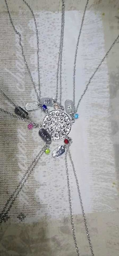 Collar Mejores Amigos Set 6 Piezas Bff Color Plateado
