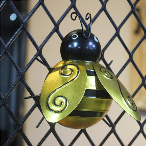Chic Escultura De Pared De Metal Amarillo De Para Interior