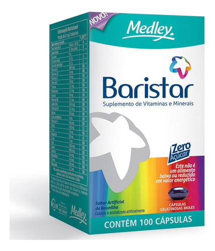 Suplemento De Vitaminas E Minerais Baristar Com 100 Cápsulas Nao