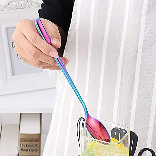 Jiayu Cuchara De Té Helado Con Mango Largo De 6 Piezas, Cuch
