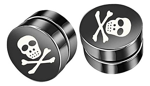 4 Pares De Aretes Magnéticos Falsos De Acero Inoxidable De
