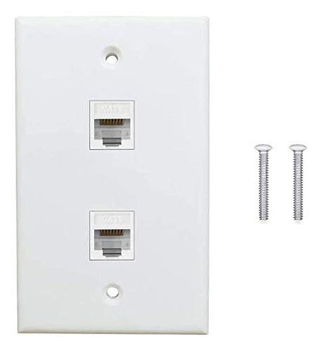 1 Paquete De Placas De Pared Ethernet De 2 Puertos, Pared Ca