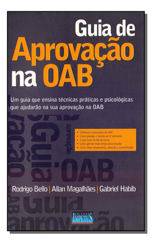 Guia De Aprovacao Oab, De Bello; Magalhaes; Habib;., Vol. Concursos Públicos. Editora Impetus, Capa Mole Em Português, 20