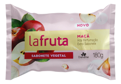 Sabão em barra Davene Vegetal Maçã La Fruta de 180 g