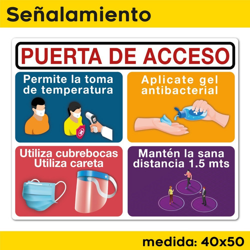 Señalamiento Coronavir Informativo Acceso A Negocio 40x50