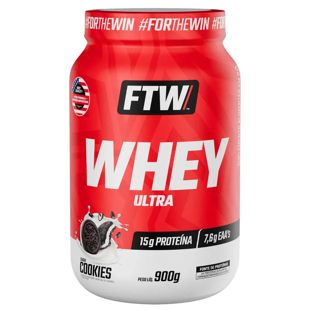 Whey Ultra Protein Concentrado Pote 900g Sabor Cookies - Ftw