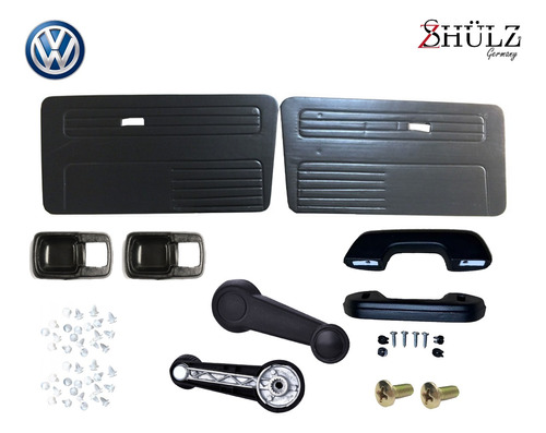 Kit Tapas Puerta Vw Brasilia 73-83 Negras Con Coderas Grapas