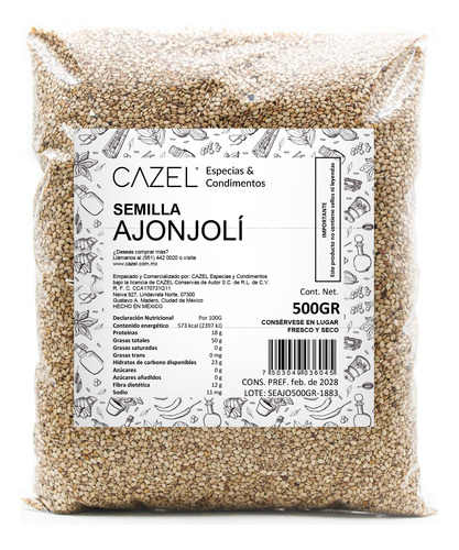 Ajonjolí Natural Premium Oaxaca 500g