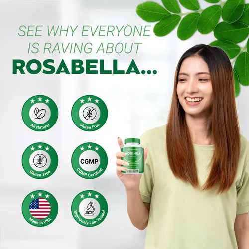 Cápsulas de Polvo de Moringa Rosabella Ricas en Nutrientes X2