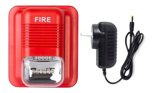 Sirena De Incendio Con Strobo Flash Led Alarma + Fuente 24v