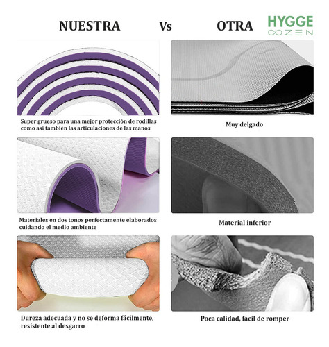 Imagen 4 de 10 de Mat Yoga Ancha Xl Colchoneta Bicolor Pilates Tpe 6mm + Funda