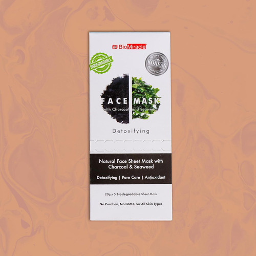 Biomiracle Mascarilla Detox Con Carbón Y Algas, 5 Piezas