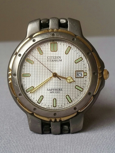 Reloj Citizen Titanium Saphire Wr100 Caballero Con Batería.