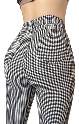 Pantalón Dama Skinny Juvenil Stretch Cintura Alta Cuadrada