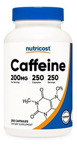 Cafeína 200 Mg Nutricost 250 Cápsulas