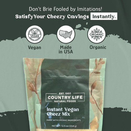 Country Life Vegan Cheez Mix, Elaborado Con Ingredientes Org