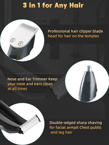 3 In 1 Electric Beard Trimmer For Men,wet/dry Body Shaver Gr