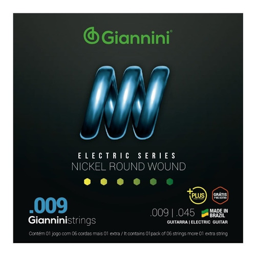 Encordado Cuerdas Para Guitarra Eléctrica Giannini 09 Nickel