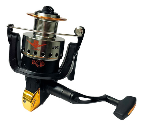 Reel Pesca Spinit Titan V8 Ii 558 Frontal Pejerrey Variada Color Negro Lado de la manija Derecho/Izquierdo