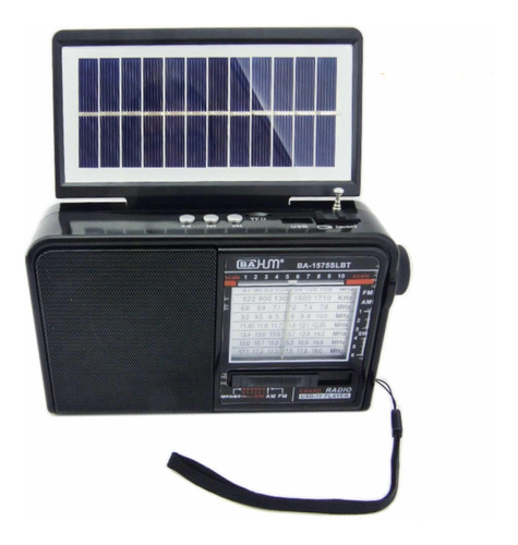 Radio Am/fm 8 Bandas, Mod. Ba-1575 Solar Usb Tf C/ Ampolleta
