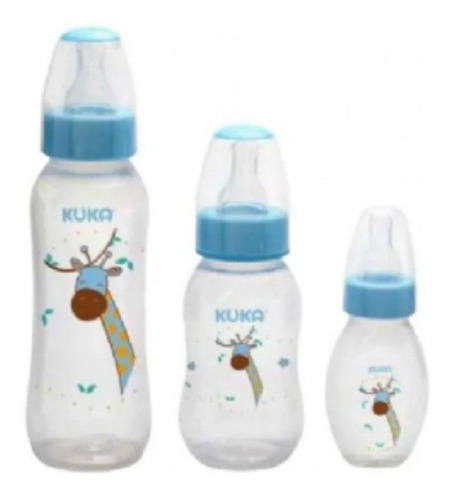 Kit 3 Mamadeira Kuka Kukinha Azul 50/160/250ml 3101 Meninos