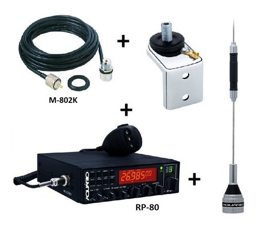 Radio Px Rp-80 + Cabo + Suporte Antena + Antena B-2050 Aquá