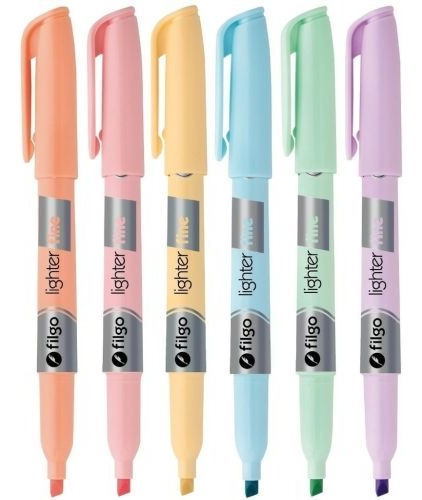 Filgo Destacador Fino Lighter Fine Punta Biselada Set 6 Unid