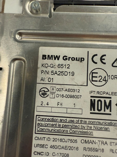 Radio Con Navegación Bmw Serie 1 Hb Serie 3 2012 - 2024 (Usado)