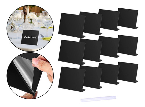 Quadro Preto De Mensagens De Mesa De 12 Peças