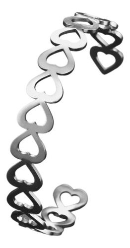 Imagen 1 de 5 de Brazalete Mujer Multi Corazones Acero Inoxidable Amor Trendy