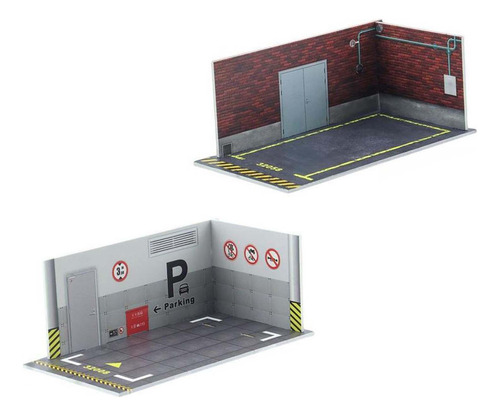 2 Piezas 1/32 Diecast Car Parking Mini Car Garage Estilo A