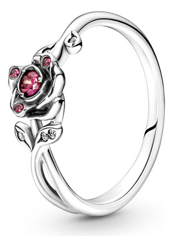 Anillo Pandora En Plata Ley Rosa La Bella Y La Bestia Disney