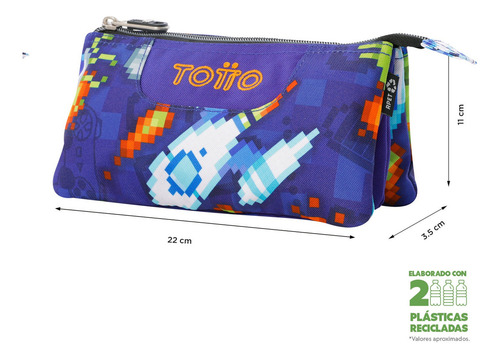 Totto Lapicera Para Niño | Con Triple Bolsillo Tablero Aviones Lisa