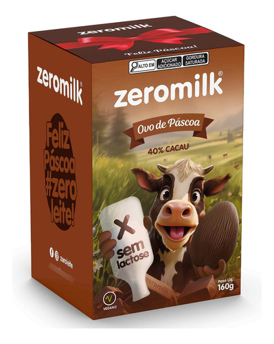 Ovo De Páscoa Vegano 40% Cacau Zero Lactose Zeromilk