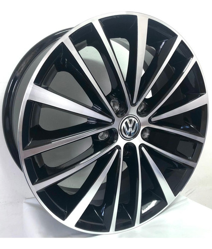 Rodas Scorro Volkswagen Aro 17 5x112 (jogo) +bicos Jetta Tsi Cor Diamantada Preta